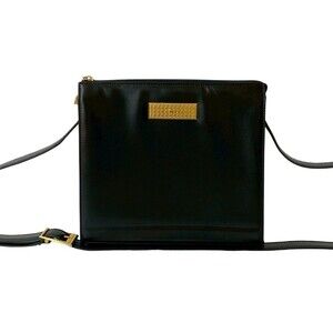 CHRISTIAN DIOR Black Leather Pochette Shoulder Bag